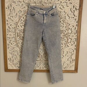 Express Light Gray Women's Straight Leg Jeans